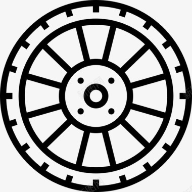 车轮汽车零件7直线图标图标