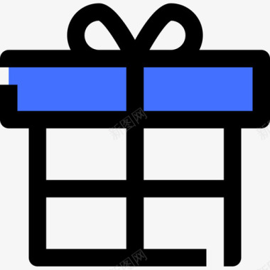 礼品盒爱85蓝色图标图标