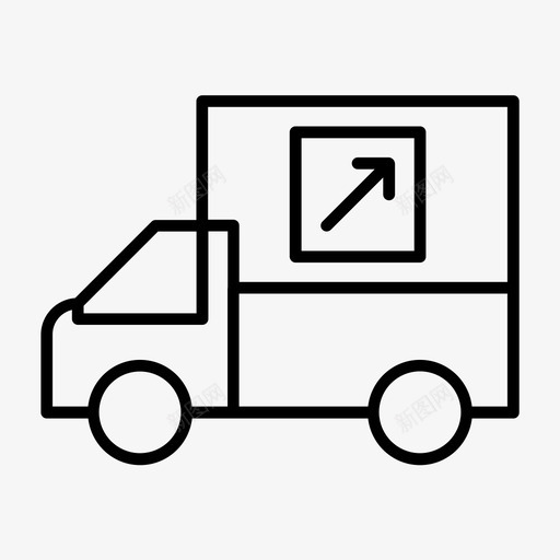 货车交付运输卡车图标svg_新图网 https://ixintu.com 交付 卡车 大纲 货车 车辆 运输