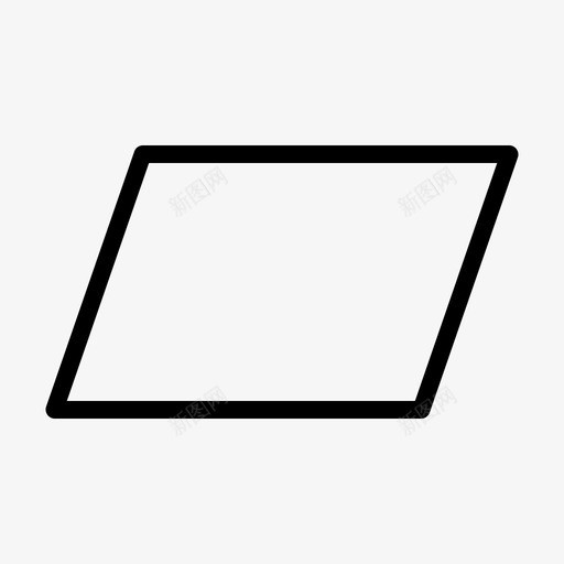 平行四边形几何形状形状图标svg_新图网 https://ixintu.com 几何形状 平行四边形 形状