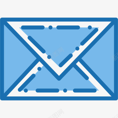 信封54学校蓝色图标图标