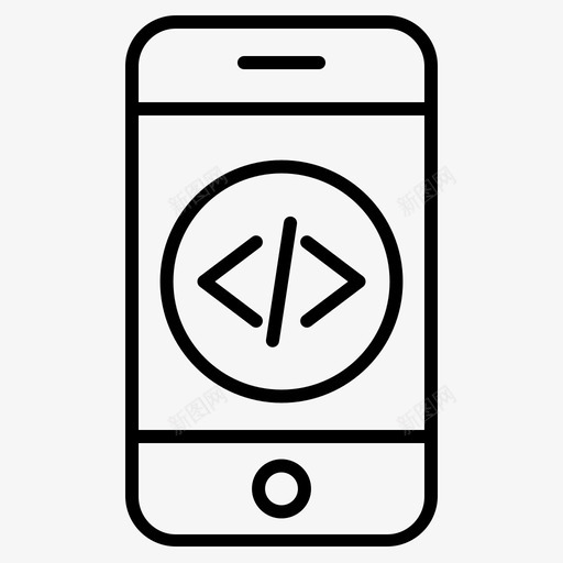 移动编码开发图标svg_新图网 https://ixintu.com 开发 移动 编码 软件