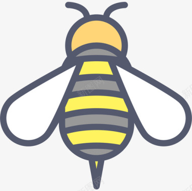 蜜蜂生态学168线性颜色图标图标