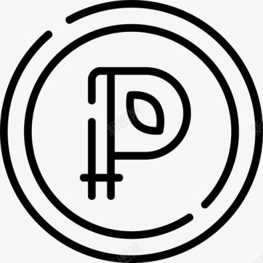 Peercoin加密货币50线性图标图标