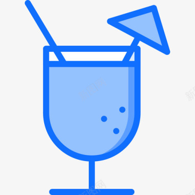 鸡尾酒47号酒吧蓝色图标图标