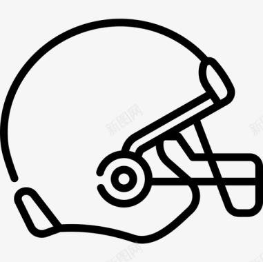头盔美式橄榄球17直线型图标图标