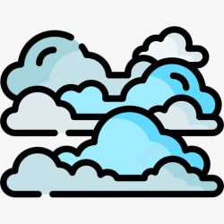 层积云地层积云157号天气线形颜色图标高清图片
