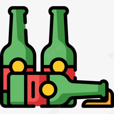 酒精成瘾2线性颜色图标图标