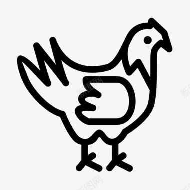 鸡肉农场农场动物图标图标