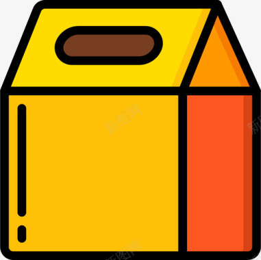 外卖容器5线性颜色图标图标