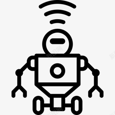 机器人物联网43线性图标图标