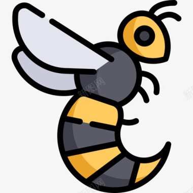 黄蜂过敏3线状颜色图标图标