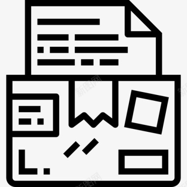 档案文件和文件43线性图标图标