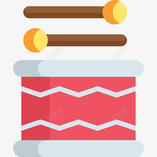 鼓圣诞120扁平图标svg_新图网 https://ixintu.com 圣诞120 扁平 鼓