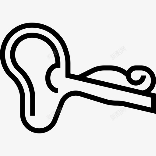耳人体器官3线状图标svg_新图网 https://ixintu.com 人体 器官 线状