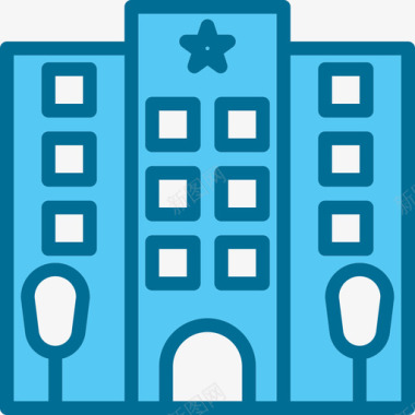 酒店酒店和旅游4蓝色图标图标