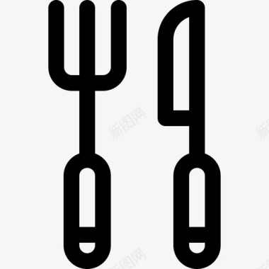 餐具野餐48线性图标图标