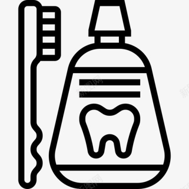 漱口水牙科用23线性图标图标