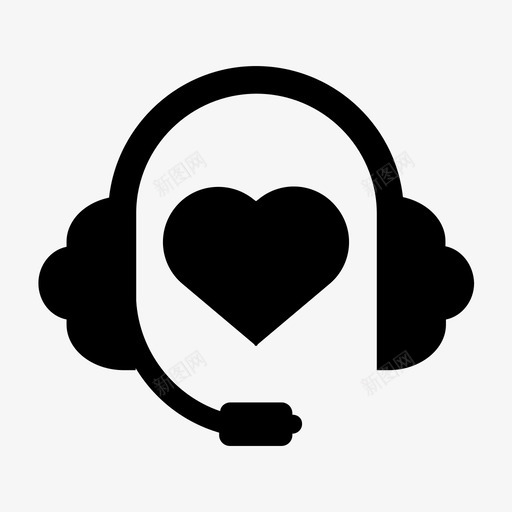 客户服务客户支持耳机图标svg_新图网 https://ixintu.com 客户 客户服务 播客 支持 服务中心 爱心 耳机