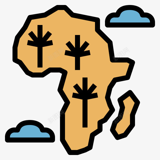 非洲非洲8线性颜色图标svg_新图网 https://ixintu.com 线性颜色 非洲 非洲8