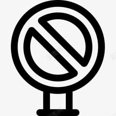 禁止信号和禁止3线性图标图标