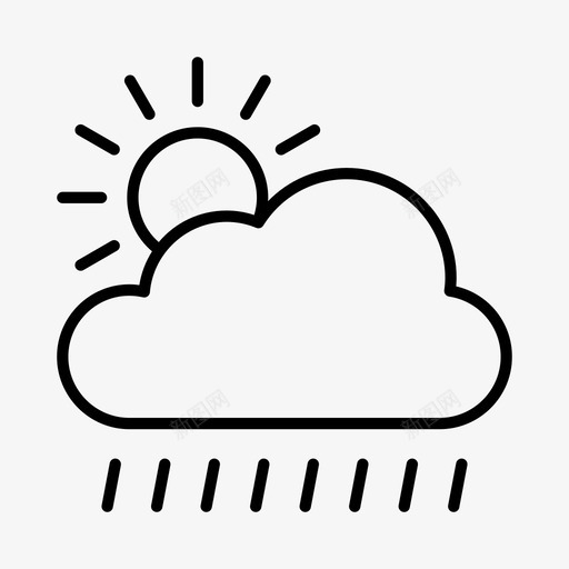 清除阵雨预报计量图标svg_新图网 https://ixintu.com 下雨 天气 晴天 清除 计量 部分 阵雨 预报