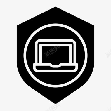 防护罩笔记本电脑安全图标图标