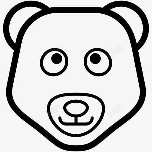 熊猫脸表情符号情感图标svg_新图网 https://ixintu.com 情感 熊猫脸 表情符号 表情符号线向量图标