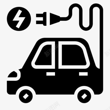 电动车汽车充电图标图标