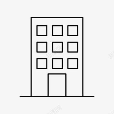 建筑公寓建筑和城市图标图标