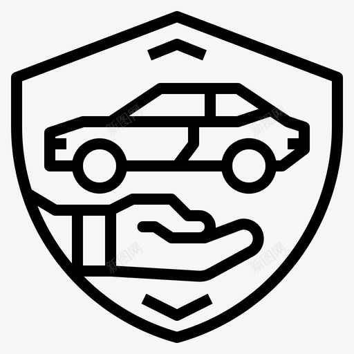 汽车保险商务合同图标svg_新图网 https://ixintu.com 合同 商务 安全 汽车保险 汽车服务