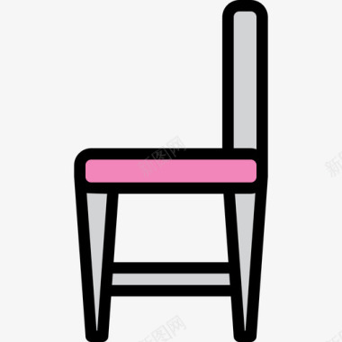 椅子家居装饰2线性颜色图标图标