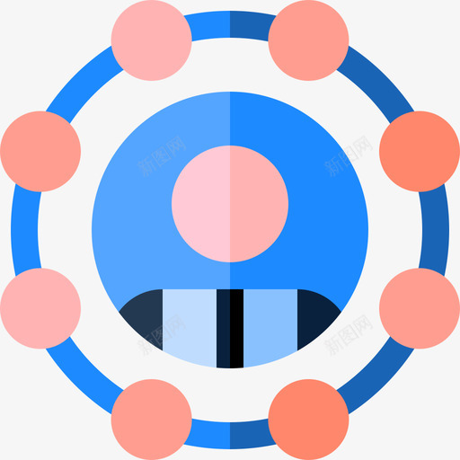 网络商务会议8扁平图标svg_新图网 https://ixintu.com 商务会议 扁平 网络