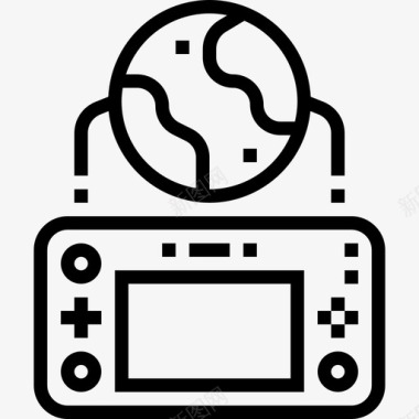 控制器视频游戏3线性图标图标