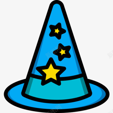 巫师帽子5线条颜色图标图标