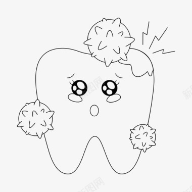坏牙龋齿牙齿护理图标图标