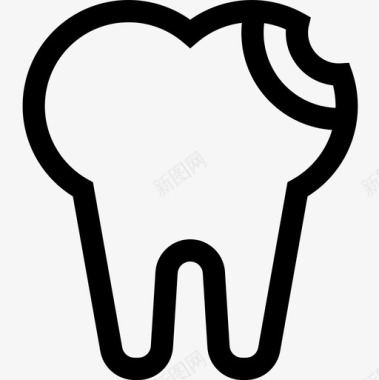 龋齿牙医43线状图标图标