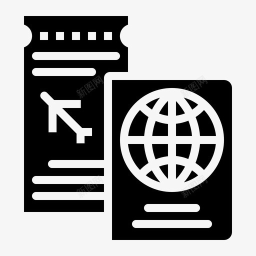 护照证件身份证图标svg_新图网 https://ixintu.com 夏季标志 护照 旅行 机票 证件 身份证