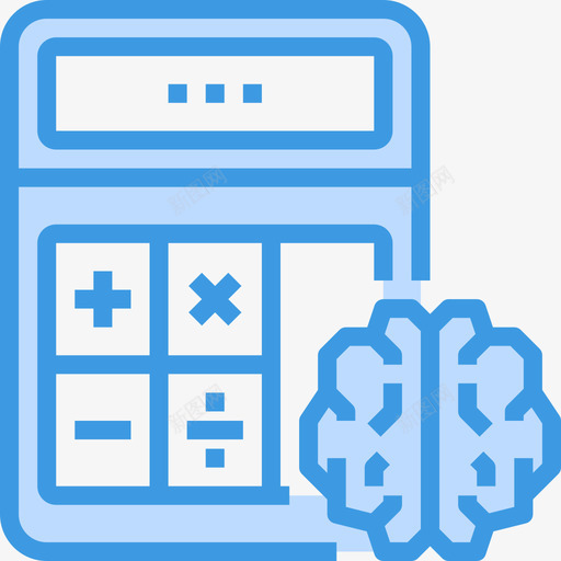 数学大脑概念5蓝色图标svg_新图网 https://ixintu.com 大脑概念5 数学 蓝色