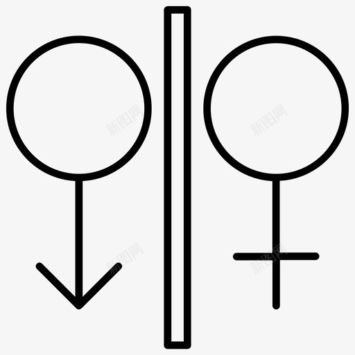 性别女性男性图标svg_新图网 https://ixintu.com 医务室轮廓 女性 性别 男性