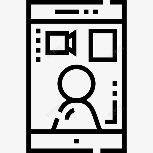 视频通话数字服务13线性图标svg_新图网 https://ixintu.com 数字服务13 线性 视频通话