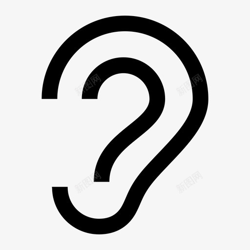 listensvg_新图网 https://ixintu.com listen 线性 单色 圆润