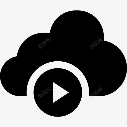 云计算音频和视频第4版已填充图标svg_新图网 https://ixintu.com 4版 云计算 填充 视频 音频