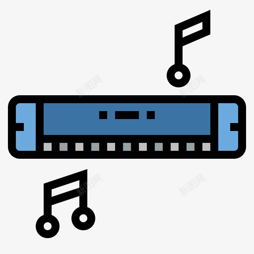 口琴音乐77线性颜色图标svg_新图网 https://ixintu.com 口琴 线性 音乐 颜色