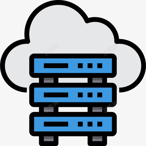 云计算机网络4线颜色图标svg_新图网 https://ixintu.com 云 线颜色 计算机网络4