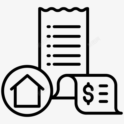 房子帐单发票图标svg_新图网 https://ixintu.com 付款 发票 帐单 房子 收据