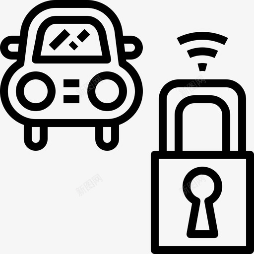 汽车和保安钥匙锁图标svg_新图网 https://ixintu.com 保安 汽车 汽车服务 遥控 钥匙