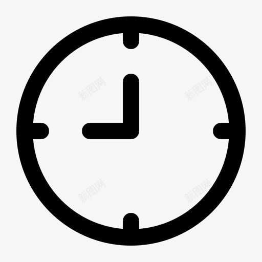 时钟闹钟时间图标svg_新图网 https://ixintu.com 办公室 手表 时钟 时间 计时器 轮廓 闹钟