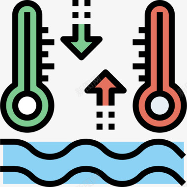 摄氏度休闲旅游8线性色彩图标图标