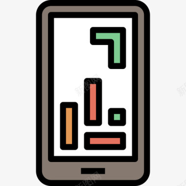 手机电子游戏8线性颜色图标图标